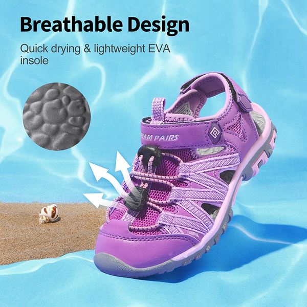 Kids Outdoor Sports Sandals - PURPLE LIGHT PURPLE - 1